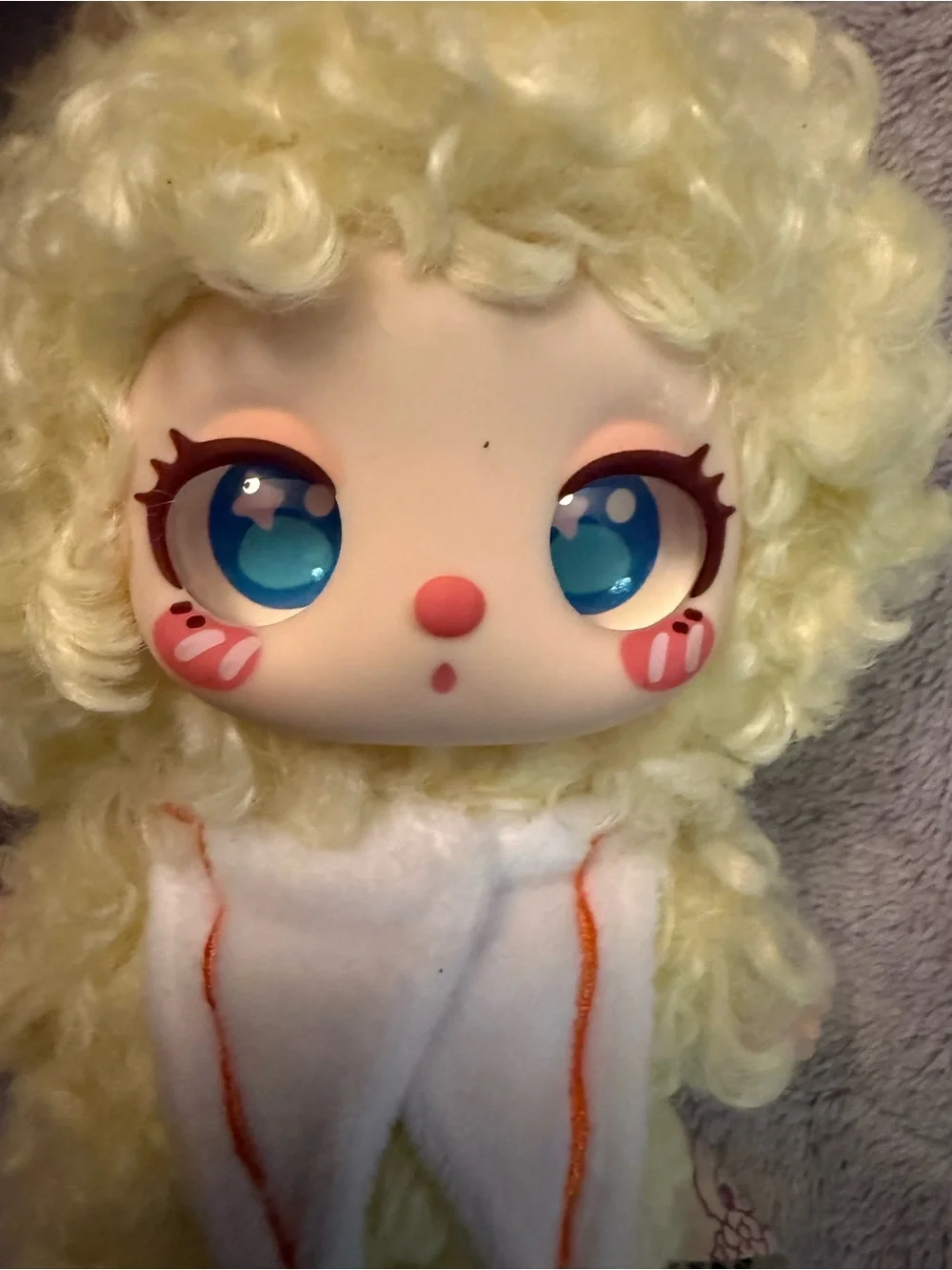 Lilla Toys Plush Keychain Doll in Pale Yellow – Cute Curly Hair Kids Accessory